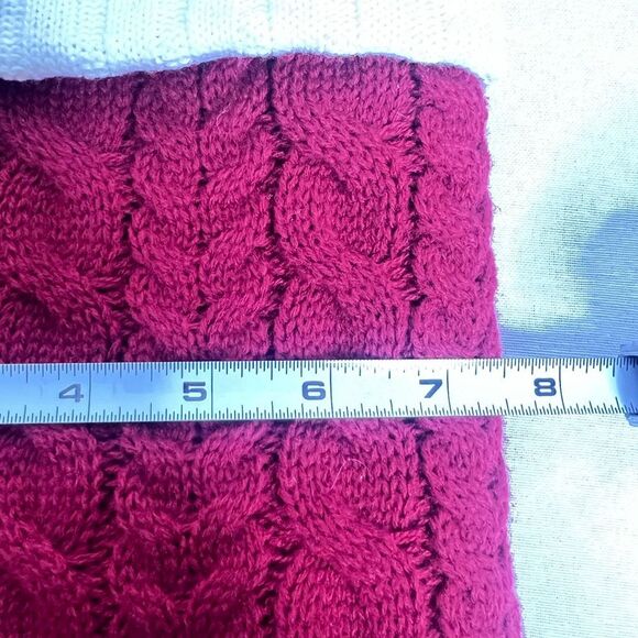 NWT 21” Kohl's Red Cable Knit K Letter Monogram Christmas Stocking Santa Decor - Picture 7 of 7